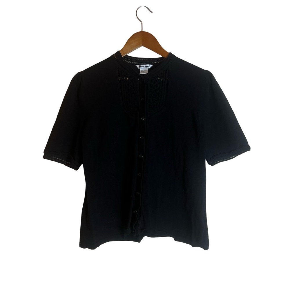 Nygard collection black short‎ sleeve cardigan